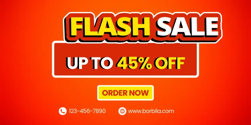Orange Modern Flash Sale Facebook Ad